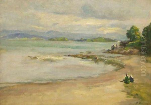 Inscribed Verso Aberdovey Oil Painting by Frank Dickson