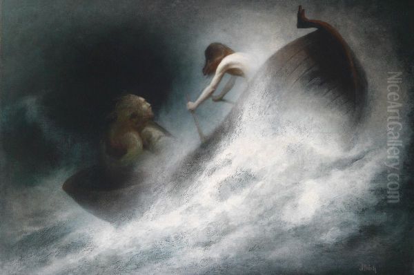 Therescue Oil Painting by Karl Wilhelm Diefenbach