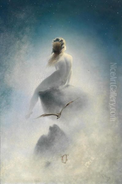 Question To Thestars Oil Painting by Karl Wilhelm Diefenbach