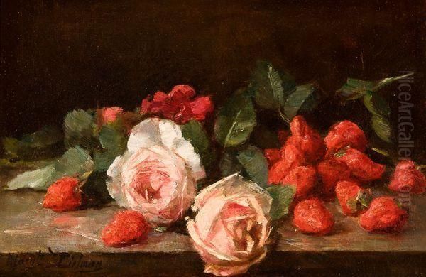 Roses Et Fraises Oil Painting by Marguerite Dielman