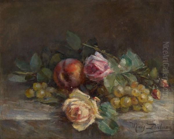 Jetee De Fleurs Avecfruits Oil Painting by Marguerite Dielman