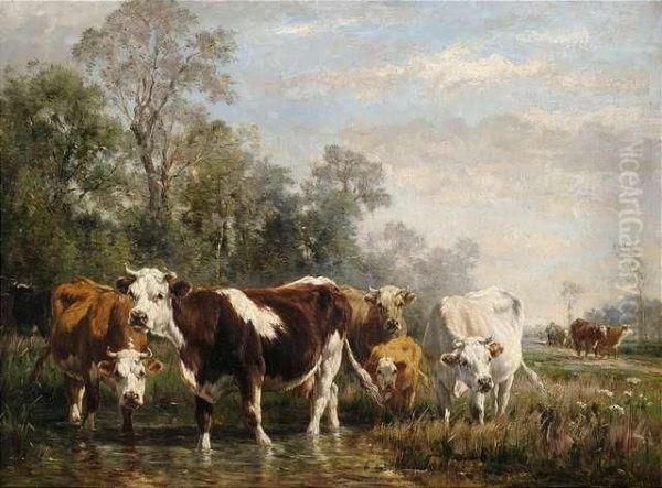 Cattle Atwaters. Oil Painting by Marie Dieterle