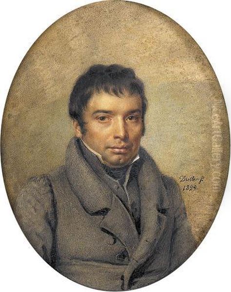 Biedermeierliches Herrenportrat Oil Painting by Johann Friedrich Dietler