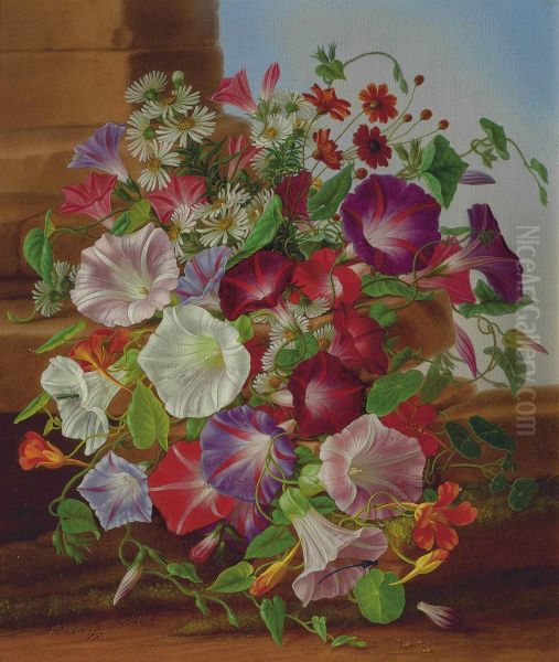 Still Life With Flowers Oil Painting by Adelheid Dietrich