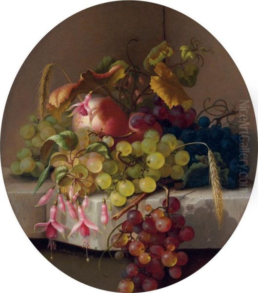 Still Life With Fruit Oil Painting by Adelheid Dietrich