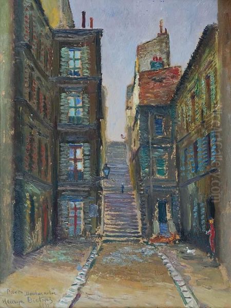 Montmartre 1931 Oil Painting by Henryk Dietrich