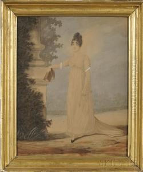 Portrait Of A Woman In The Regency Style Oil Painting by Robert Dighton