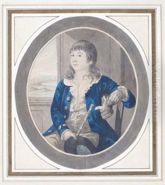 Portrait Of A Boy, Three-quarter Length Seated Oil Painting by Robert Dighton