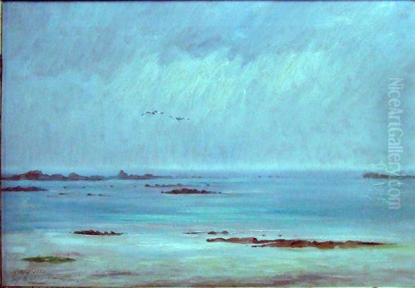 Bord De Mer Oil Painting by Charles Alfred Diligeon