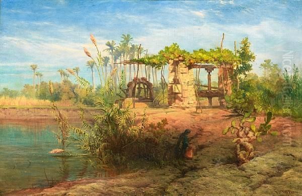 On The Banks Of The Nile Near Philae Oil Painting by Frank Dillon