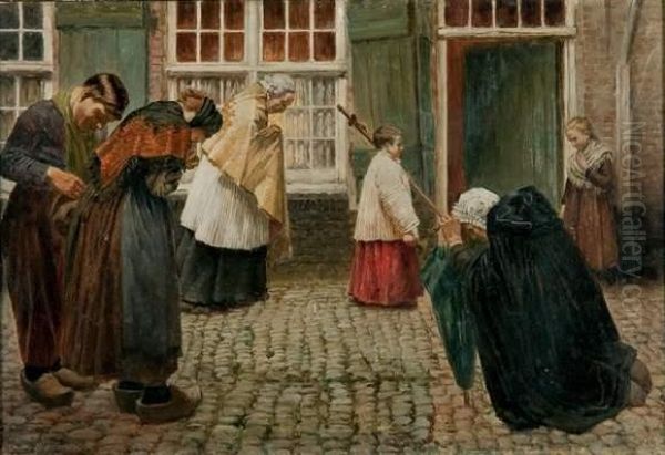 La Procession, Bruges Oil Painting by Georges Hippolyte Dilly