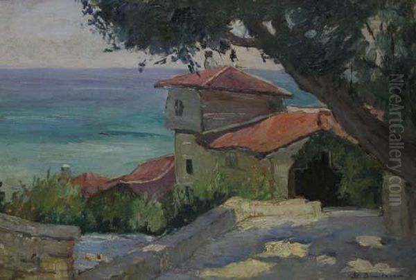 Casa La Balcic Oil Painting by Stefan Dimitrescu