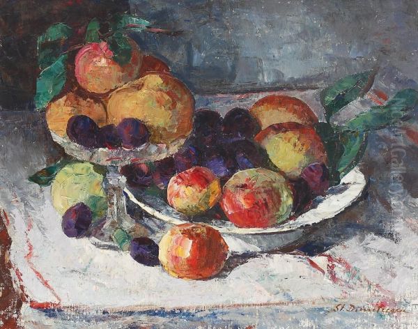 Still Life With Riped Fruits Oil Painting by Stefan Dimitrescu