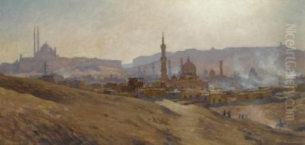 Le Caire, Brume, Poussiere Et Fumees Du Soir Oil Painting by Alphonse Etienne Dinet