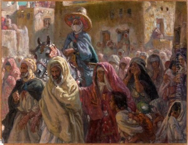 Les Prisonniers Du Cheikh Oil Painting by Alphonse Etienne Dinet