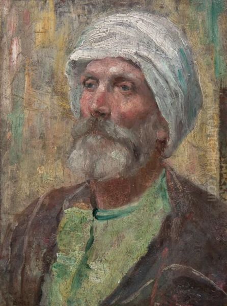 Portrait Of A Morroccan Man Oil Painting by Alphonse Etienne Dinet