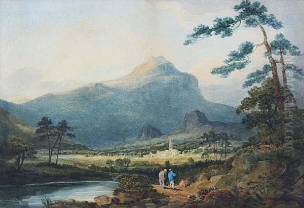 View In The Grampian Mountains Oil Painting by George Dinsdale