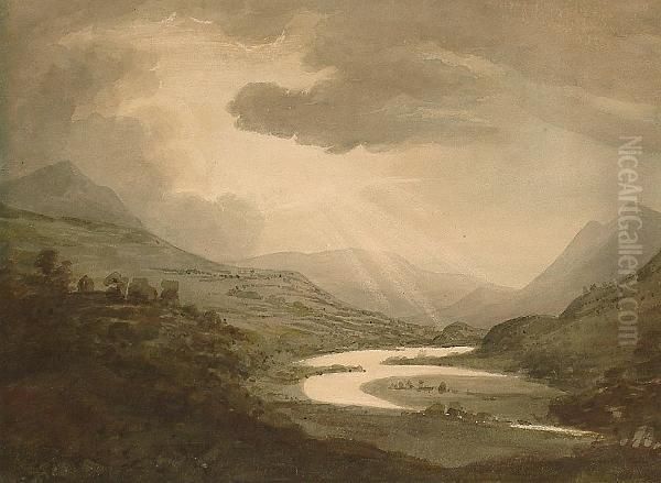 A Sunlit Valley. Oil Painting by George Dinsdale