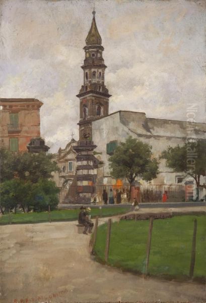 Porta Del Carmine Nel 1880 Oil Painting by Francesco Paolo Diodati