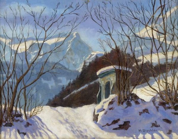 Winter Im Schwarzwald Oil Painting by Hermann Dischler