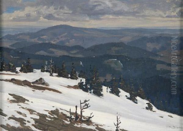 Spatwinter Im Schwarzwald Oil Painting by Hermann Dischler