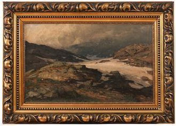 Fjellandskap Oil Painting by Andreas Edvard Disen