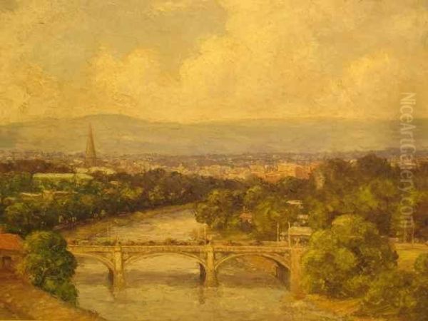 Bridge Across The River Oil Painting by James Swinton Diston