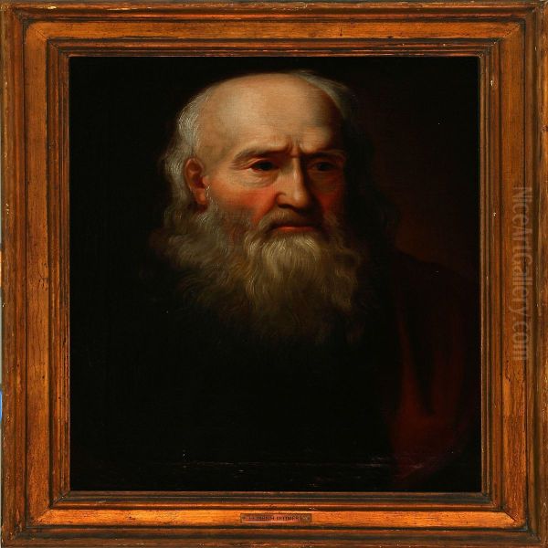 An Elderly Man With Long Hair And Beard Oil Painting by Heinrich Dittmers