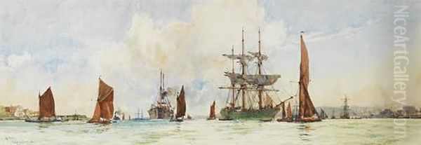 Off Tilbury Oil Painting by Charles Edward Dixon