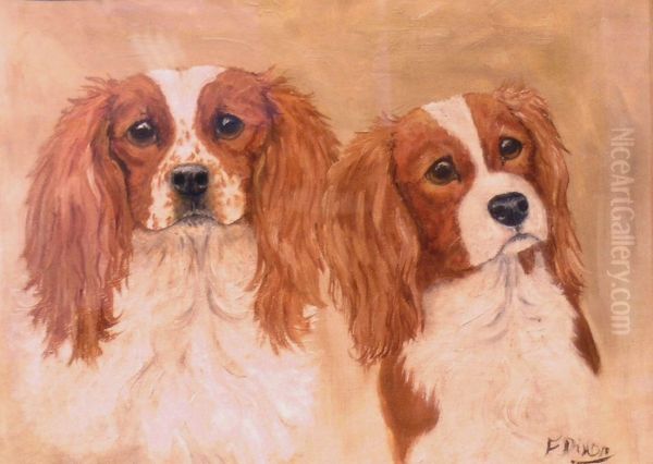 Two Toy Spaniels Oil Painting by Francis Fitzroy Dixon