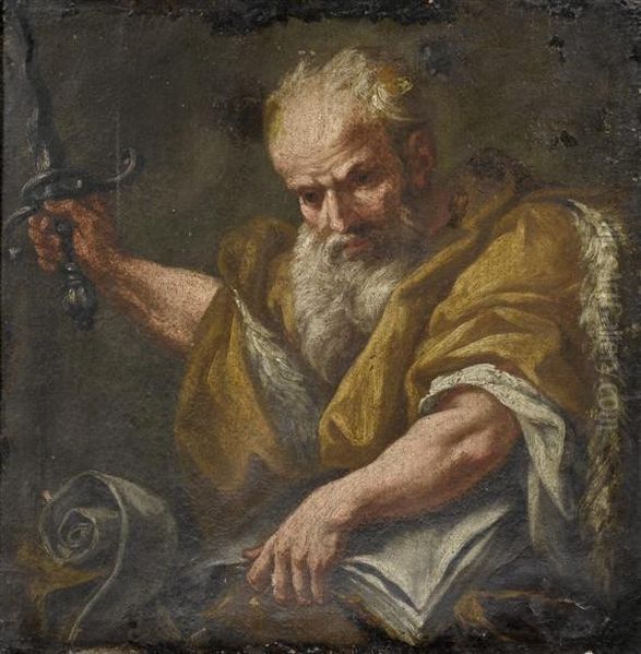 Saint Paul With Sword And Book Oil Painting by Gaspare Diziani