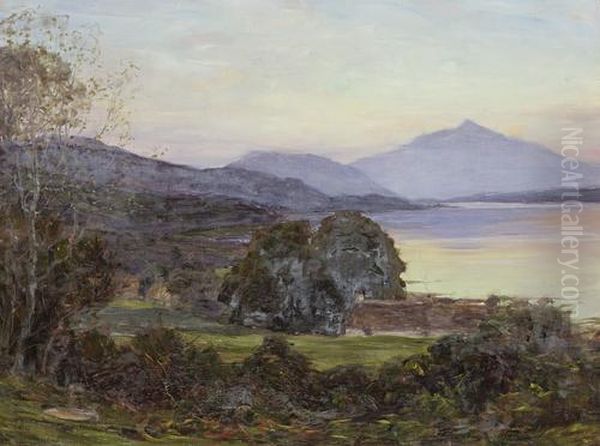 Highland Landscape Oil Painting by Alexander Brownlie Docharty