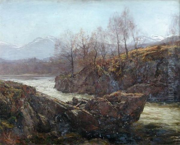 Springtime In The Highlands Oil Painting by Alexander Brownlie Docharty