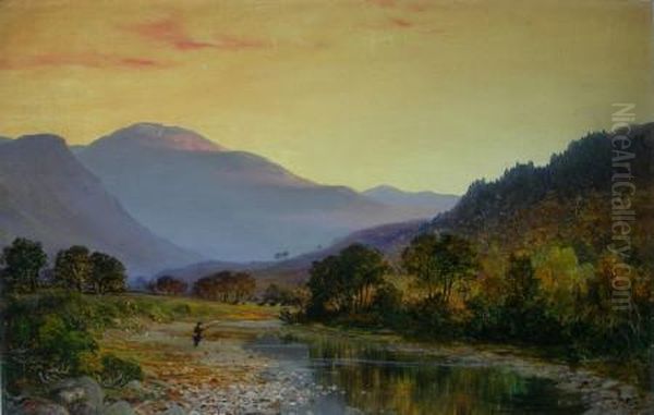 Evening On The Echaig Oil Painting by James Docharty