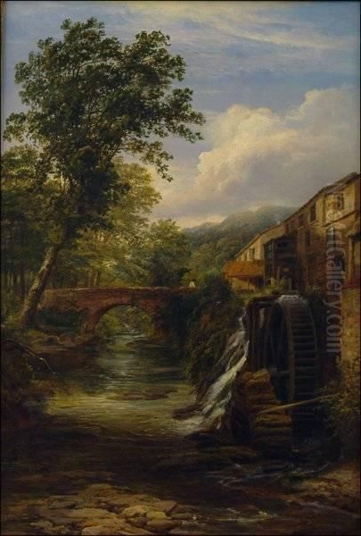 Old Mill Oil Painting by Mark Edwin Dockree