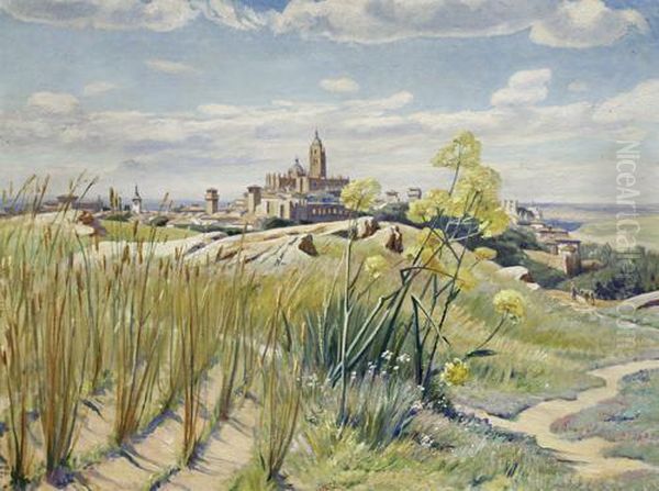 Segovia Oil Painting by Francis H. Dodd