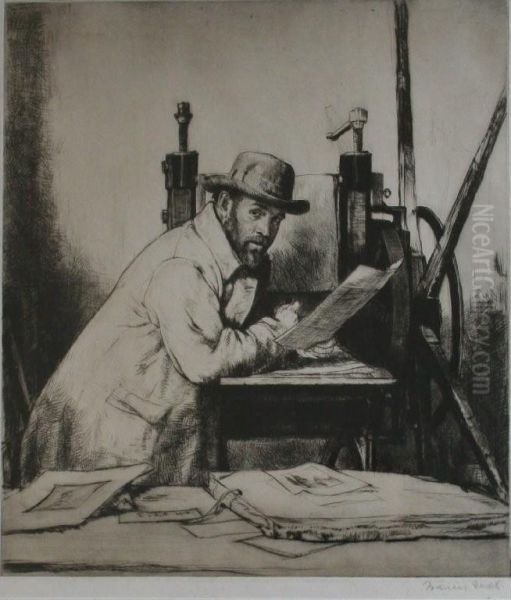 (muirhead) Bone At The Press Oil Painting by Francis H. Dodd