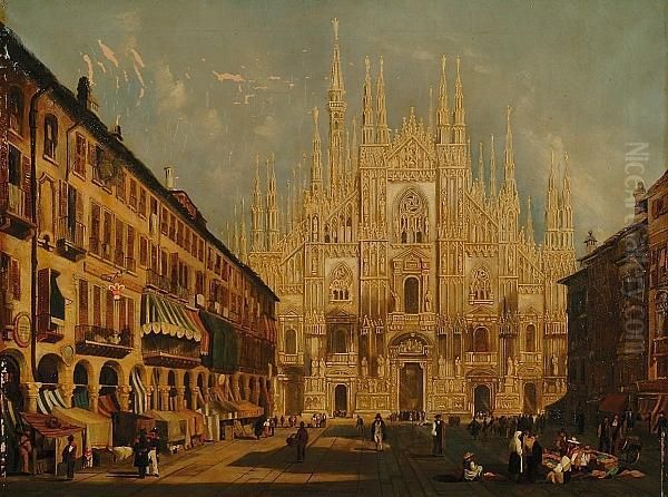 Milan Cathedral Oil Painting by Joseph Josiah Dodd