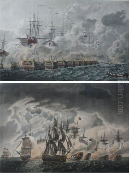 Battle Of Copenhagen Oil Painting by Robert Dodd