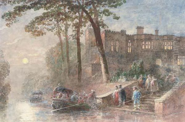 Leaving The Party By Boat Oil Painting by George Haydock Dodgson