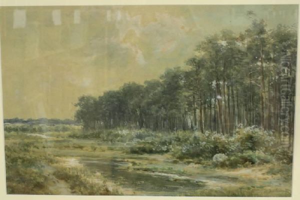 Landschap Aan De Bosrand Oil Painting by Johan Hendrik Doeleman