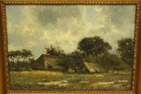 Hutten Op De Heide Oil Painting by Johan Hendrik Doeleman