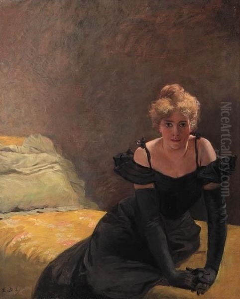 La Soir Oil Painting by Emile Doepler Jnr