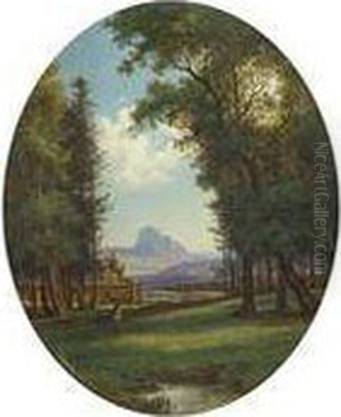 A View Of Bilina With Boren Hill Oil Painting by Ernst Gustav Doerell