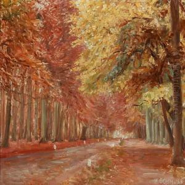 Autumn Forest Oil Painting by Heinrich Dohm