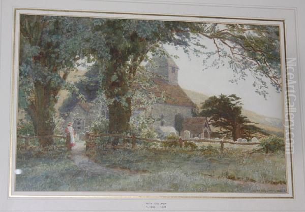 The Church Yard Oil Painting by Ruth Dollman