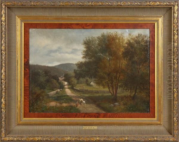 Landscape W/children Oil Painting by John Henry Dolph