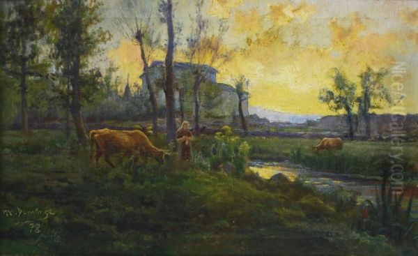 Paisaje Oil Painting by Melchor Domenge Y Antiga