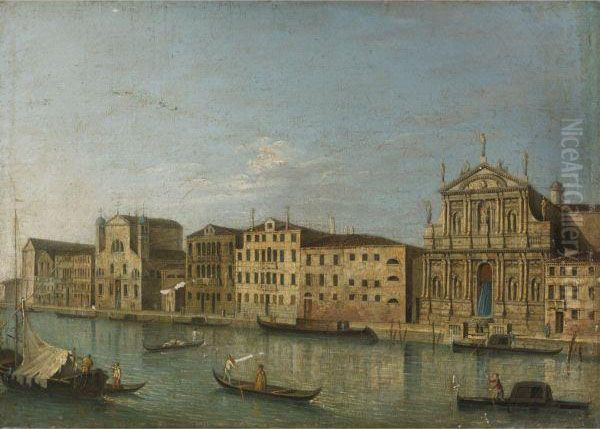 Views Of The Grand Canal, Venice Oil Painting by Apollonio Domenichini