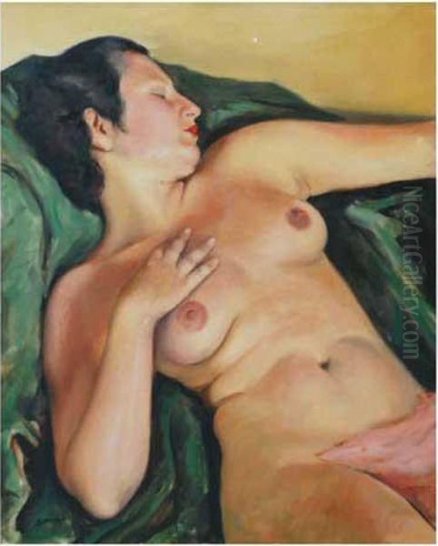 Desnudo Durmiendo Oil Painting by Francesc Domingo